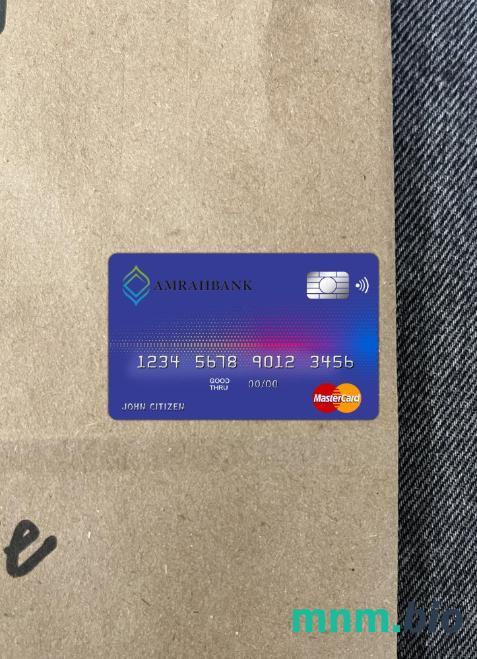 Azerbaijan Amrahbank master card wygląd fotograficzny skan PSD + zdjęcie